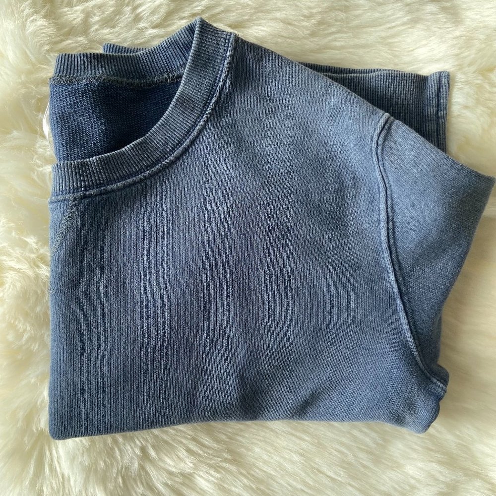 Free People Vintage Style Crewneck Sweatshirt Blue XS